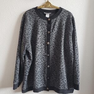 Eccotoo Black/gray Silver Lurex Buttoned Cardigan